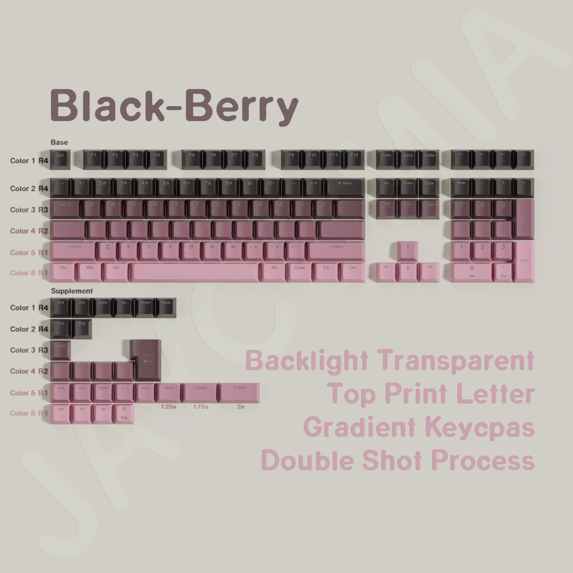 Gradient Keycaps PBT OEM Profile Backlit Keycap Double Shot For ISO Gaming Mechanical Keyboard Wooting HE60+ Magnetic Keyboard