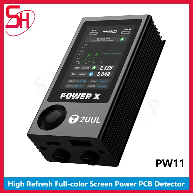 2UUL Power X PW11 High Refresh Fullcolor Screen Power PCB Detector for Ampere-Voltage Meter Digital Display Multi Mode Operation