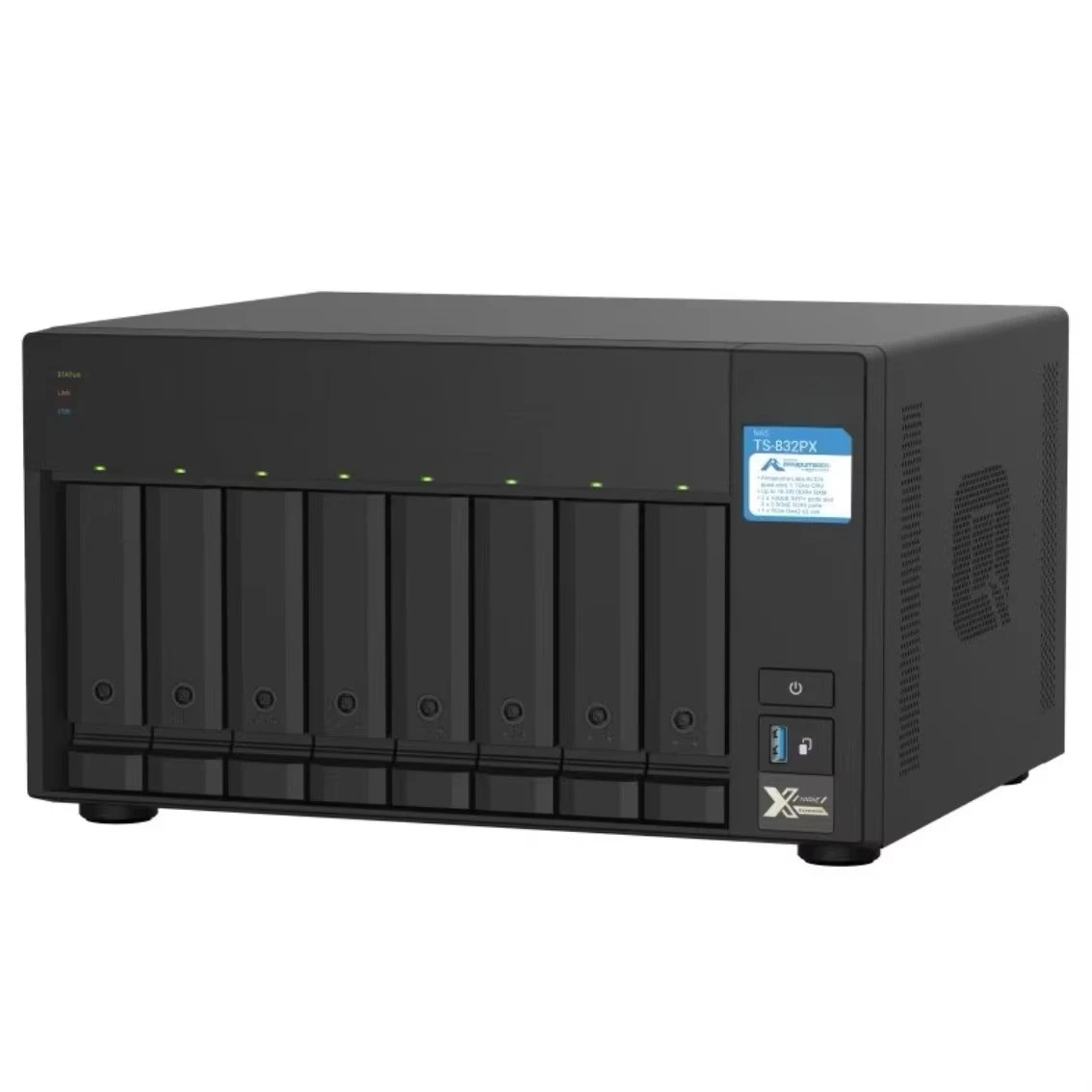 

QNAP NAS TS-832PX-4G 8 Bay High-Capacity 1.7GHz 4 Core NAS Network Storage