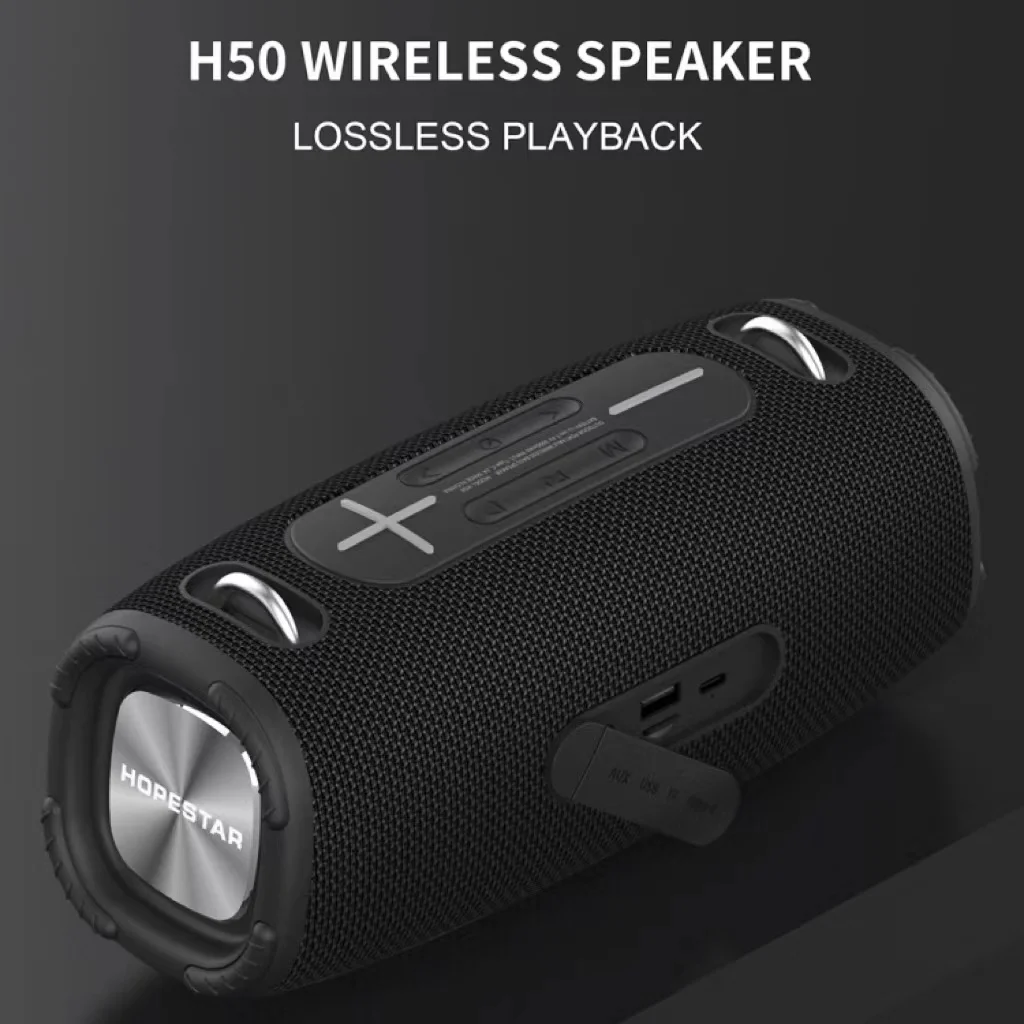 Hopestar-Alto-falante Bluetooth Sem Fio Portátil, Caixa De Música De Alta Potência, Alto-falante Ao Ar Livre, Alta Fidelidade Surround Sistema De Som, H50