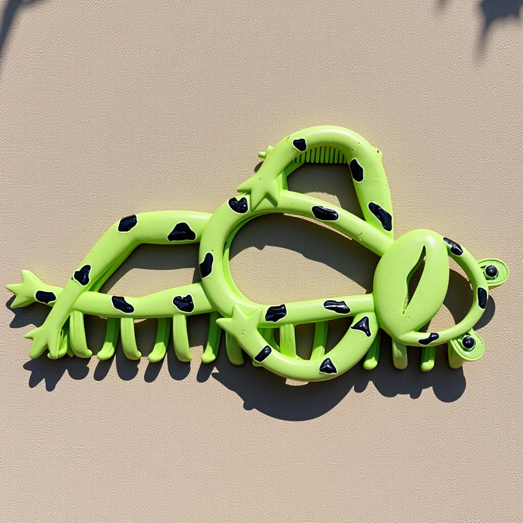 

Заколки-крокодилы в виде мультяшной лягушки, большие, для женщин, для густых и длинных волос, инструмент для укладки, декоративные, из сплава