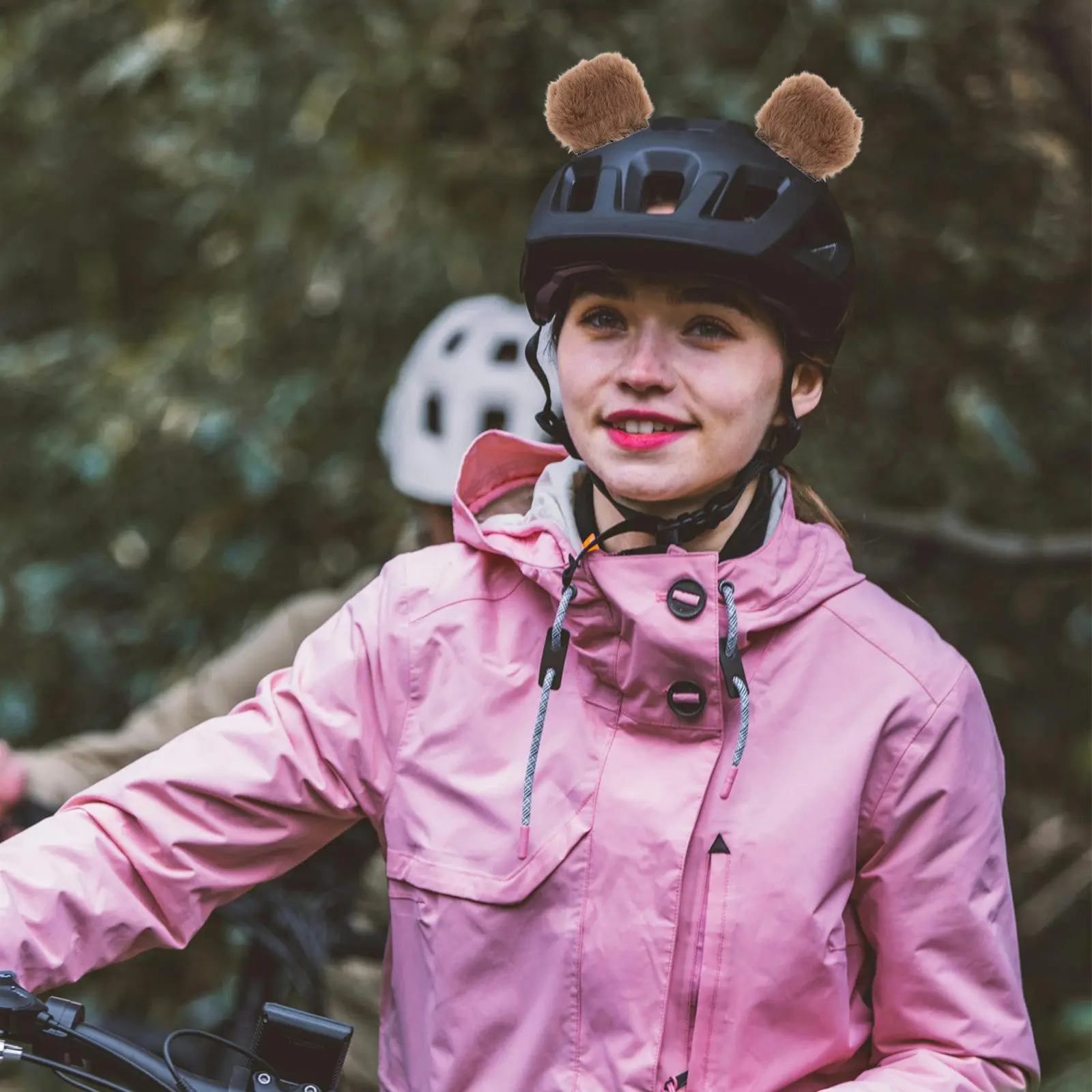 1Pair Playful Bear Ear Decoration Compatible with Motorcycle Scooter Helmets Detachable Fun Accessory for Women Riders