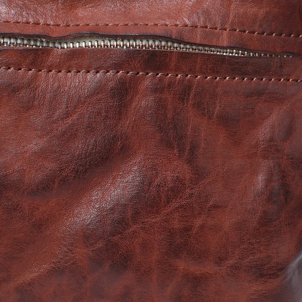 S.WORKER Vintage Echtleder Herren-Clutch-Tasche, Schultertasche, Handgefertigte Mini-Handtasche für Handy & Schlüssel – Detail 13