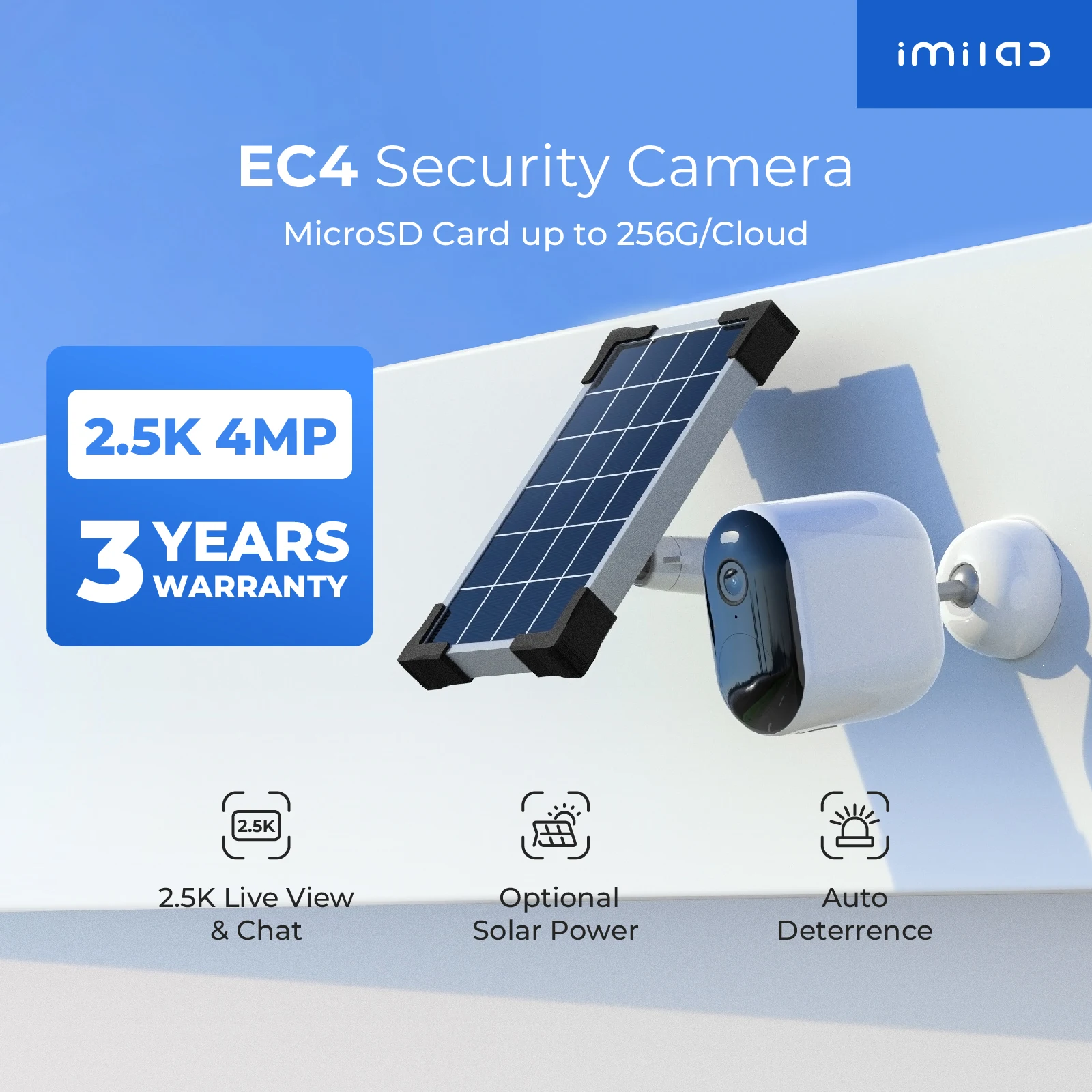 

IMILAB EC4 Outdoor Wireless Camera Solar Battery Surveillance 2.5K HD IP WiFi Web Cam Smart Security Protection CCTV Monittor