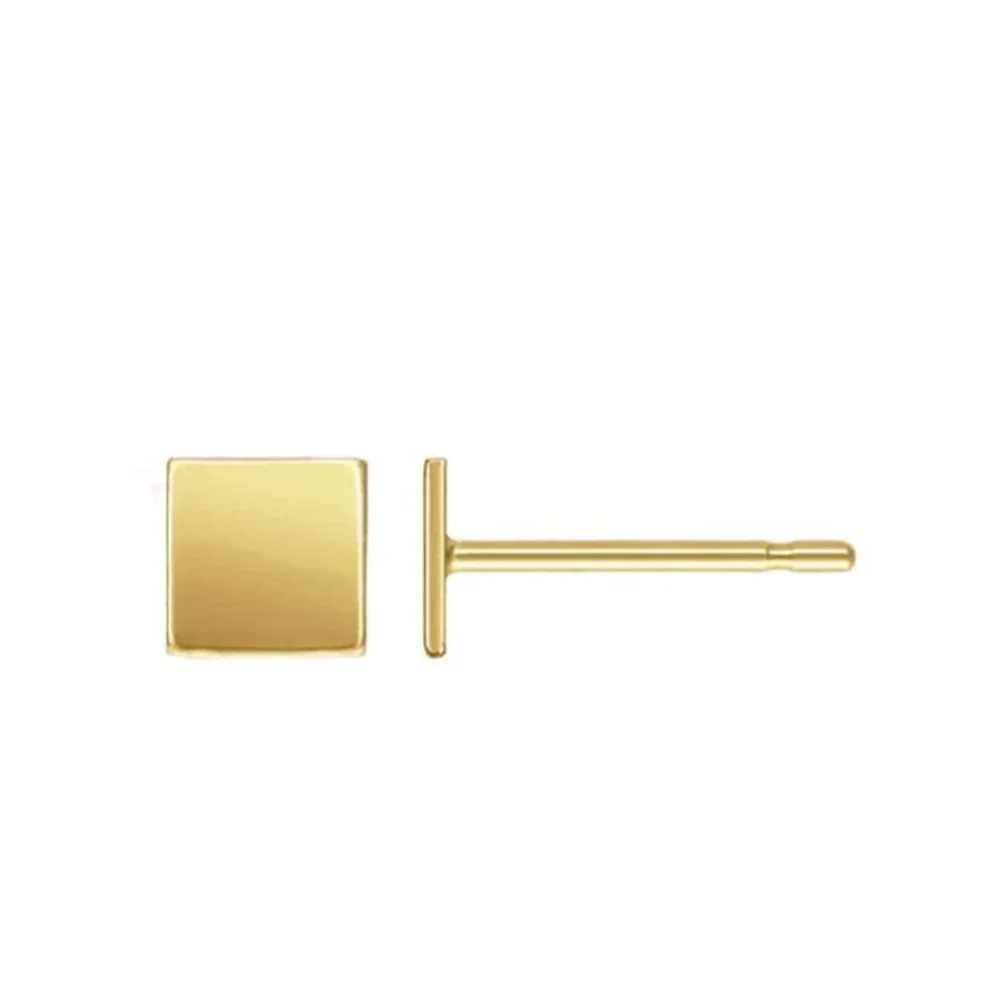 Orecchini quadrati riempiti d'oro 14K con schienali per la creazione di gioielli con componenti per orecchini 4.7mm