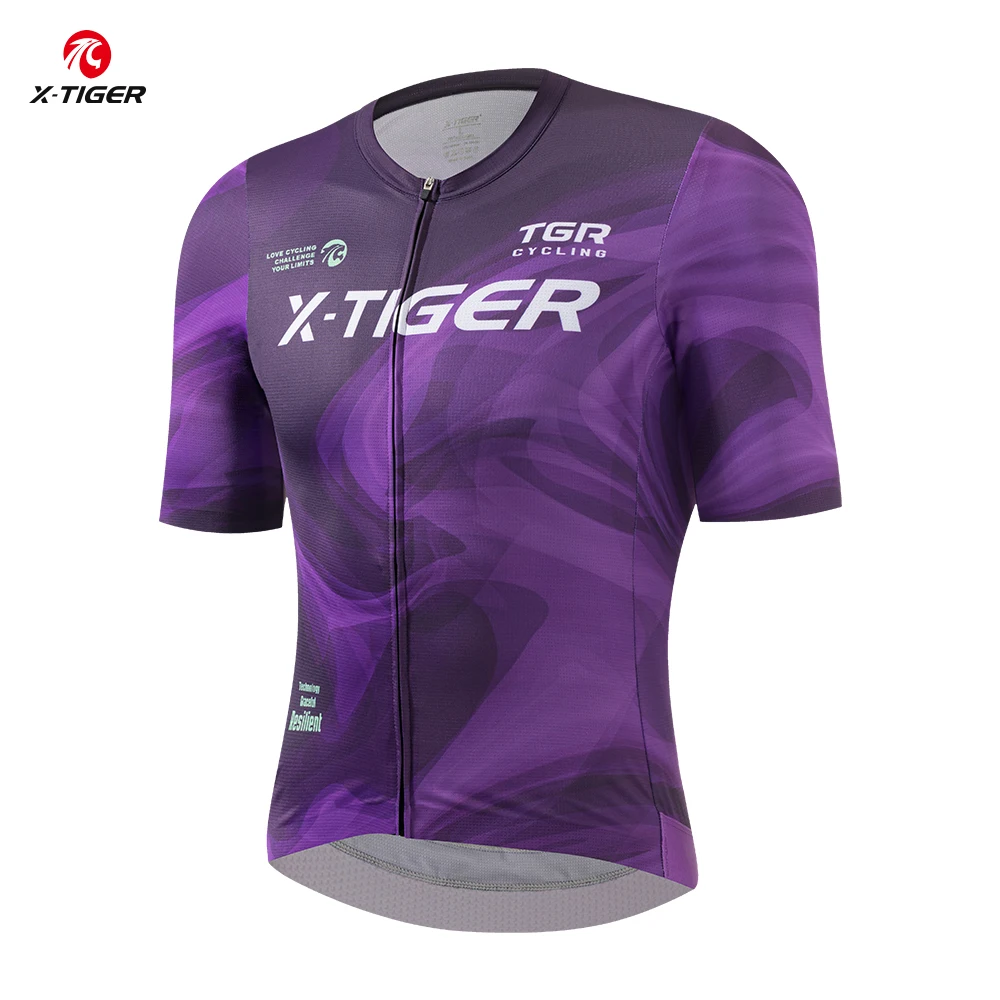 

X-TIGER Men Cycling Jersey Pro Team MTB Road Bike Clothing Sports Breathable Quick Dry Short Shirt Slim Bicycle Racing Jersey