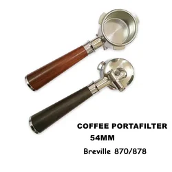 54mm Double Spout Portafilter Replacement Fits Breville Barista Express(BES870) Pro Touch Bambino Infuser Duo Temp Espresso