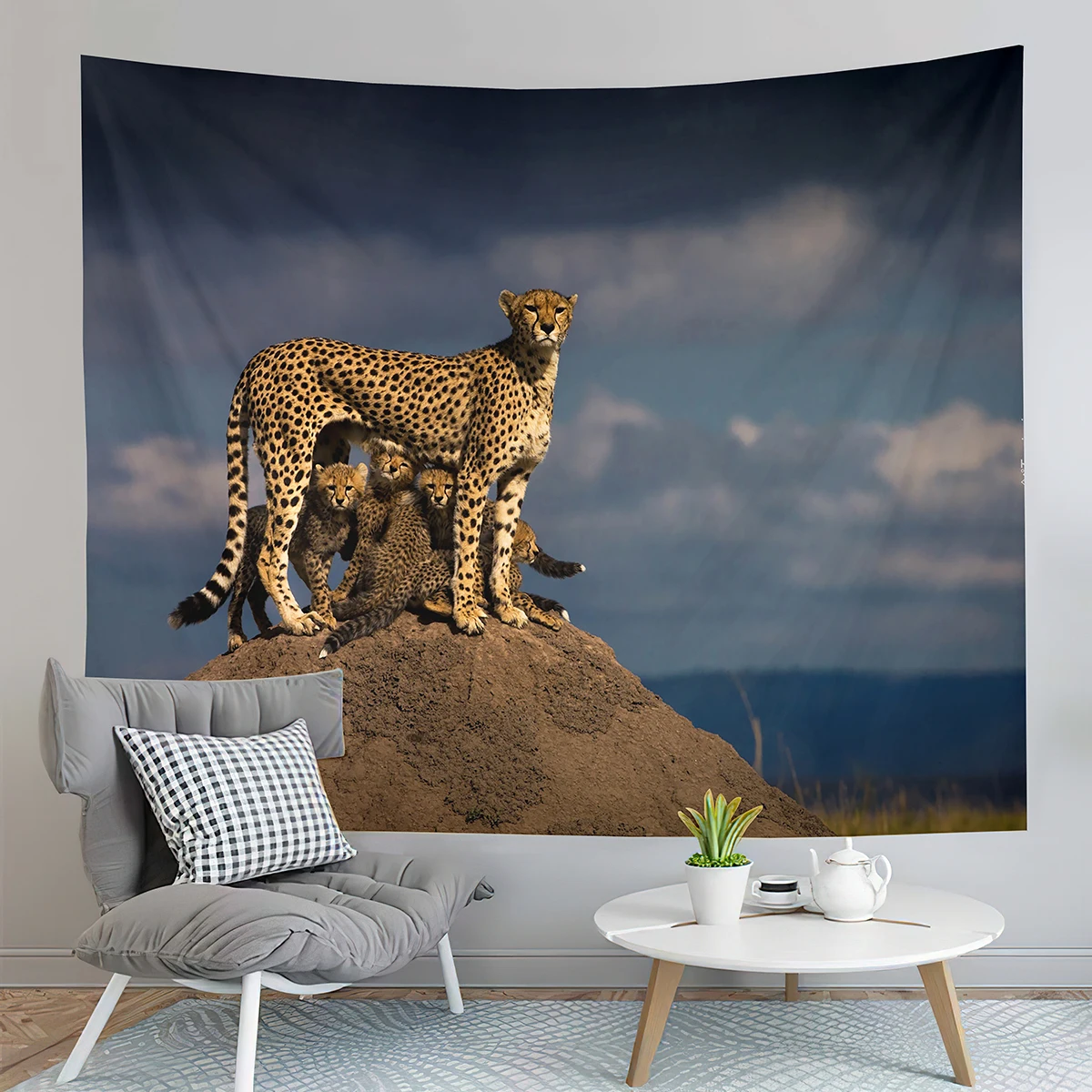 Animal Nature Tapestry Resting Cheetah Tapestry Jaguar Big Cats Tapestry Home Living Room Dorm Bedroom Art Decoration Tapestries