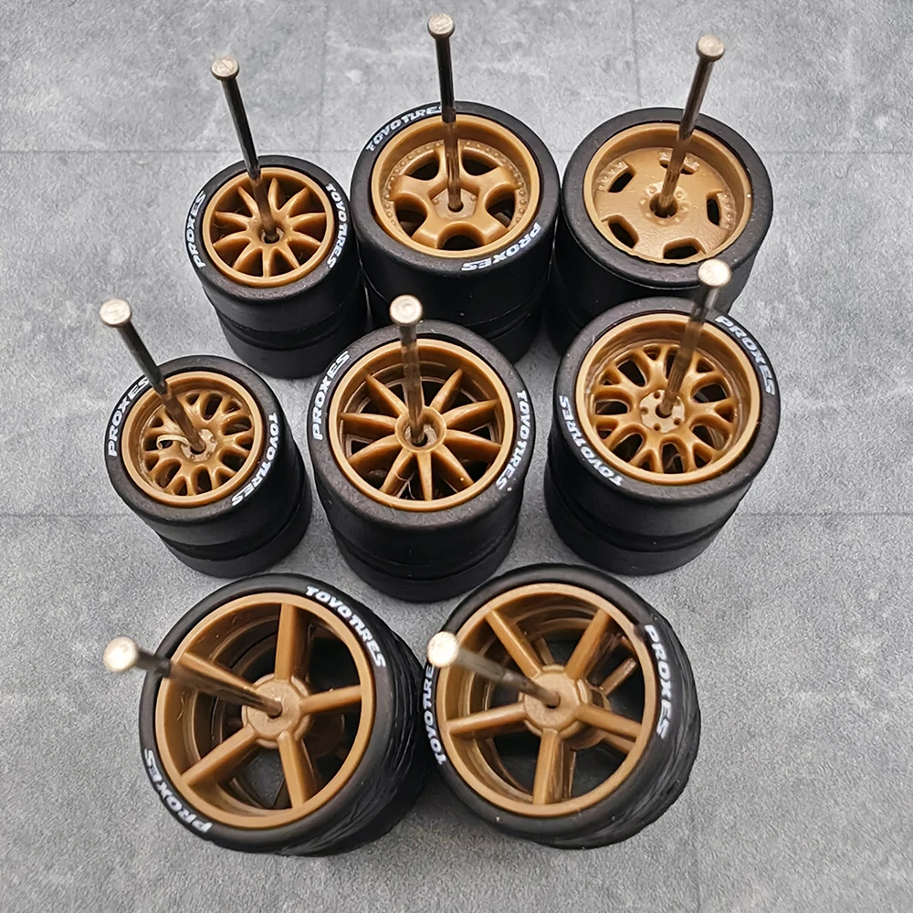 1/64 Model Wheels Rubber Tire Large Size Cast Model Car Hot Wheels Matchbox Tomica Modified Parts D:14mm 1 set