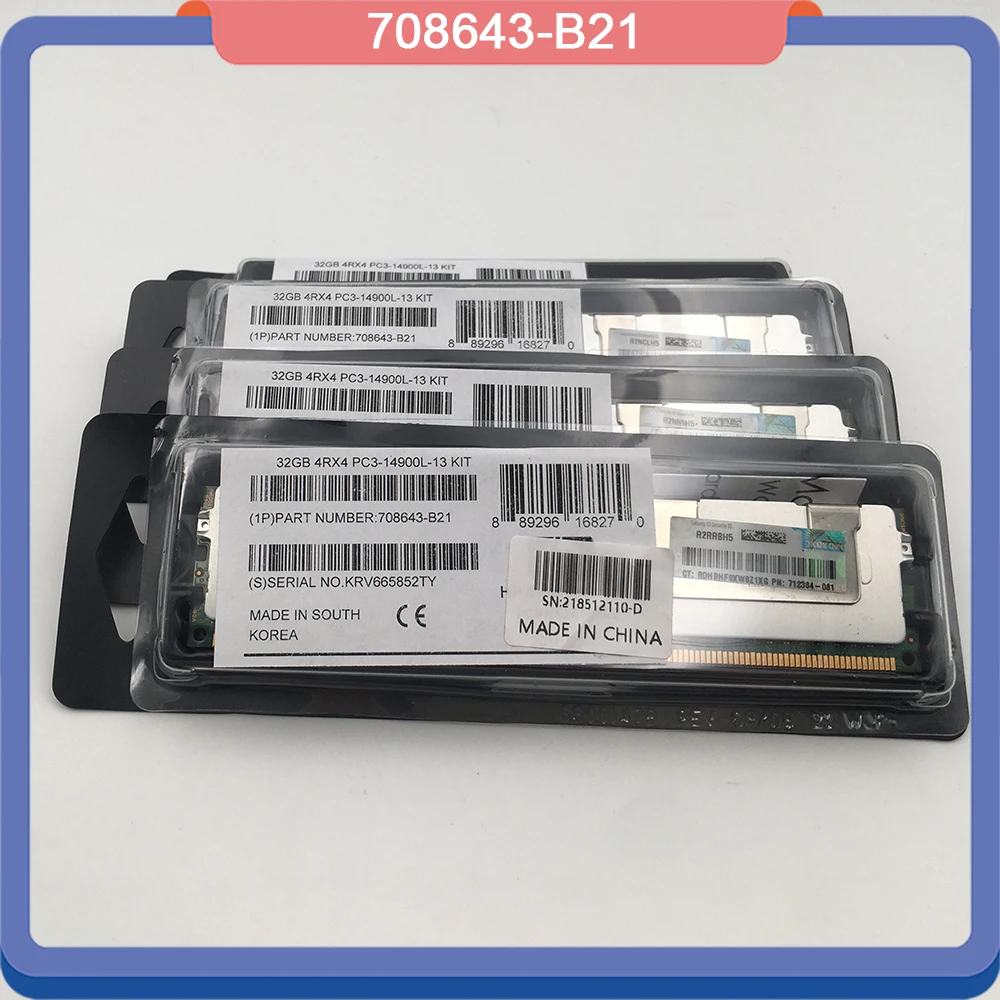 For HP 708643-B21 712384-081 715275-001 32GB DDR3 1866 PC3-14900L ECC REG LRDIMM Server Memory High Quality Fast Ship