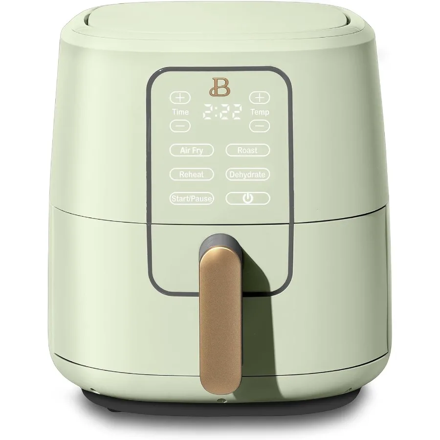 Sage Green 6-Quart Digital Air Fryer with TurboCrisp Technology for Healthy Cooking at Home 4 Preset Settings Temperature Range