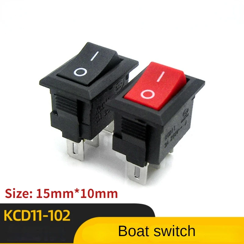 10 Pcs 10X15mm Snap-in Push Button Switch 3 Pin 3A/250V Mini SPST KCD11 2/3 Position Boat Rocker Power Switches