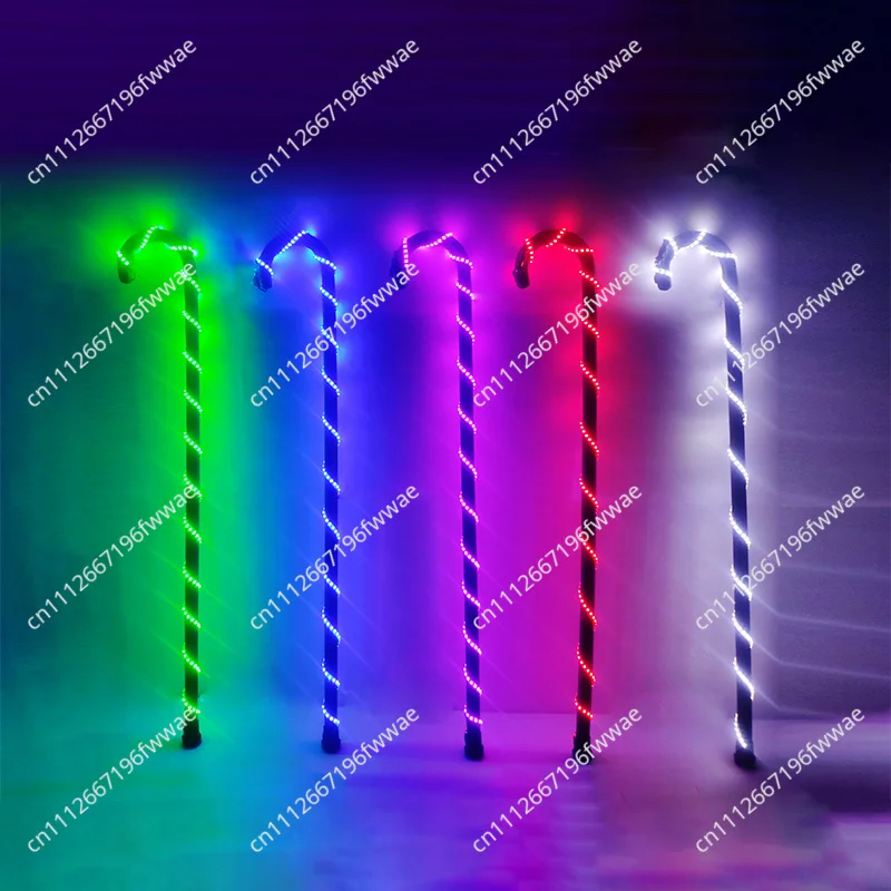 LED Glow Stick for Jazz Dance and MJ Performances Light Up Walking Cane for Nightclub Show Professional Party Performance crutch