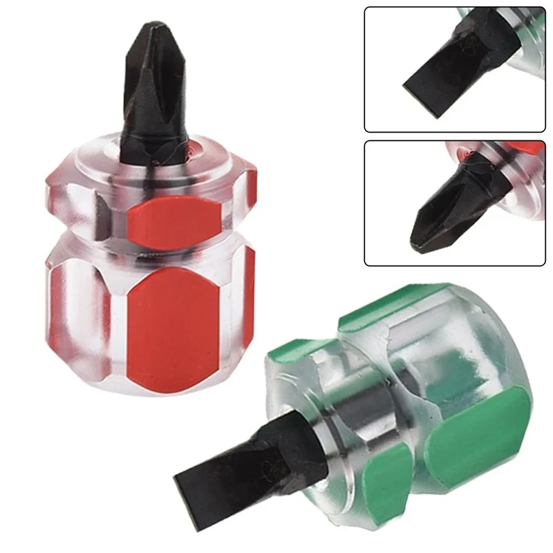 1/2PCS Screwdriver Small Radish Head Philips/Slotted Screw Driver Transparent Handle Mini Portable Precision Repair Hand Tool