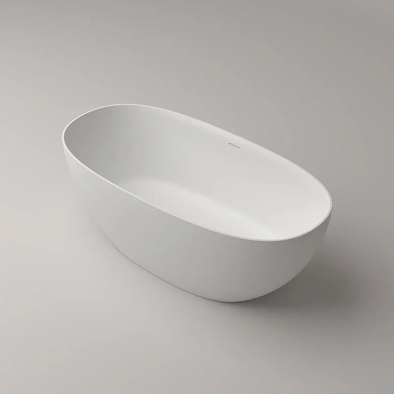 

Qimeishi factory direct sales artificial stone independent integrated molding oval hotel homestay household double bathtub