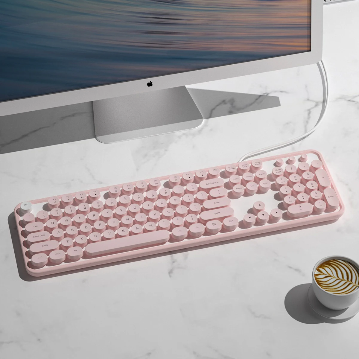 

MOFii Wired Connection Minimalist Business Ergonomic Easy Connection Sweet Wired Keyboard