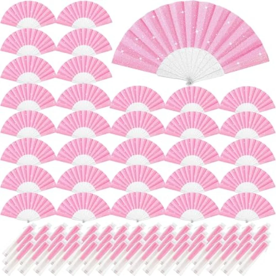 

Glitter Hand Fans for Women Handheld Foldable Fans for line Dancing Wedding Church EDM Party Club Rave Accessories