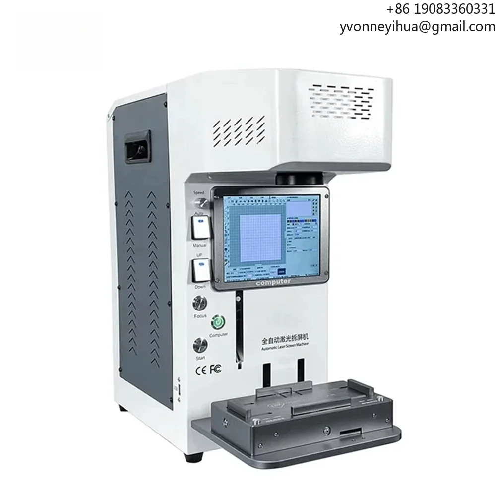 

TBK-958B IPhone Back Glass Fiber Laser Marking Machines For IPhone 8 X 12 13 14 Promax Repair Broken Back Glass Removal