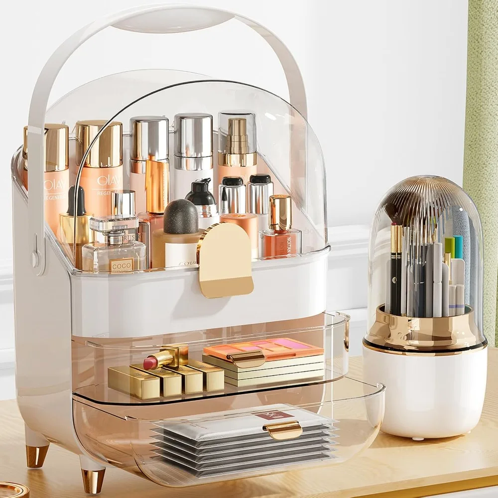 

Makeup Organizer, Skincare Holder Bathroom Counter Organizer, Storage Box Cosmetic Display Cases, Makeup Organizers