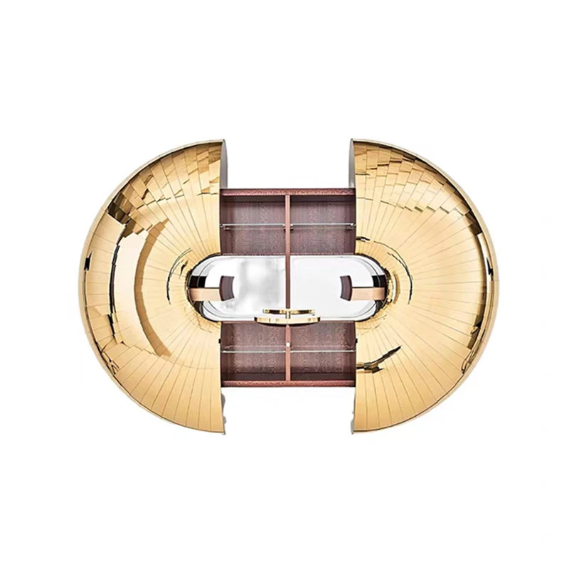 Portugal light luxury sea urchin wine cabinet villa hotel wall-mounted suspended locker stainless steel design display cabinet