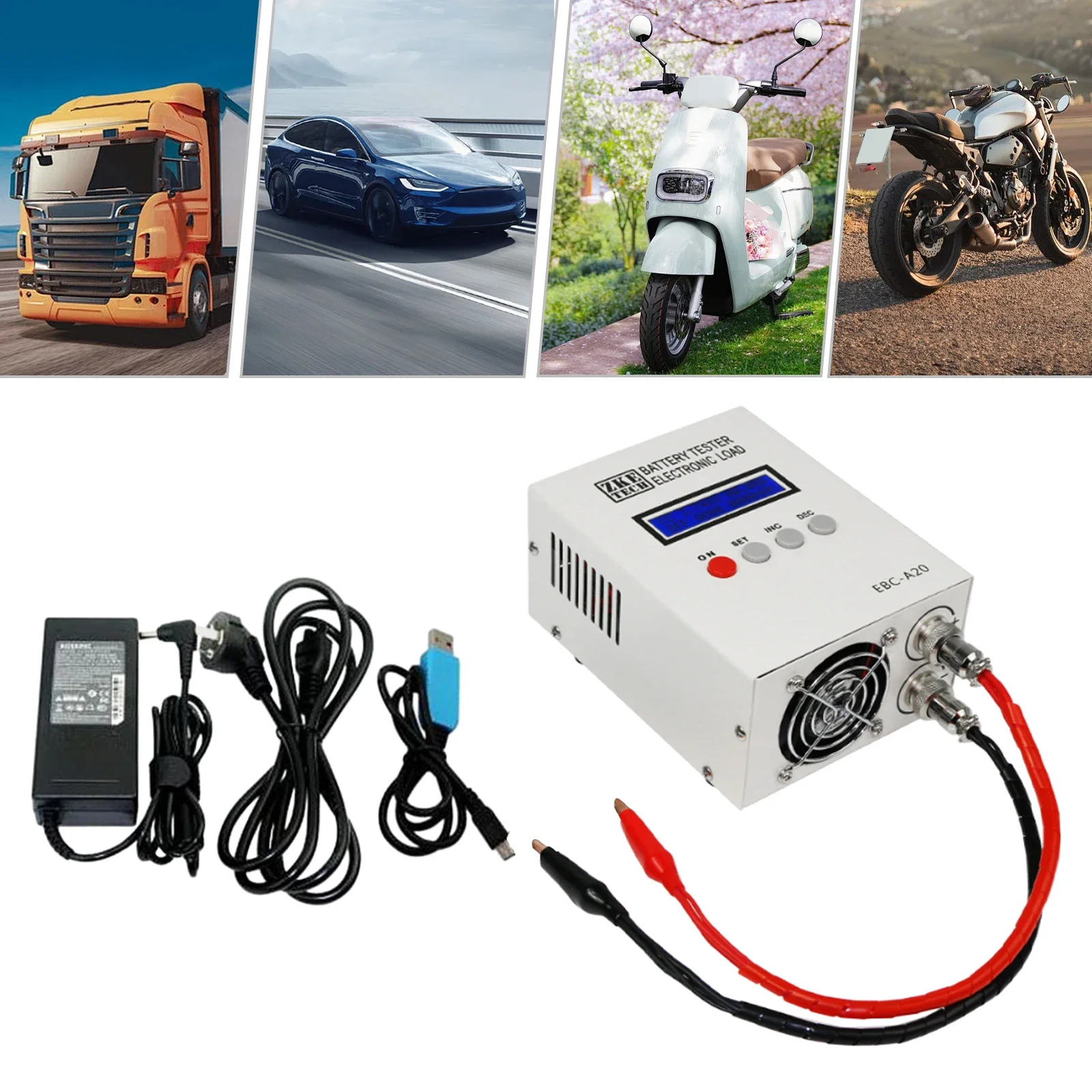 Probador de baterías EBC-A20, adecuado para baterías de litio y plomo de 30 V, 20 A, 85 W, probador de descarga A20, fuente de alimentación A20