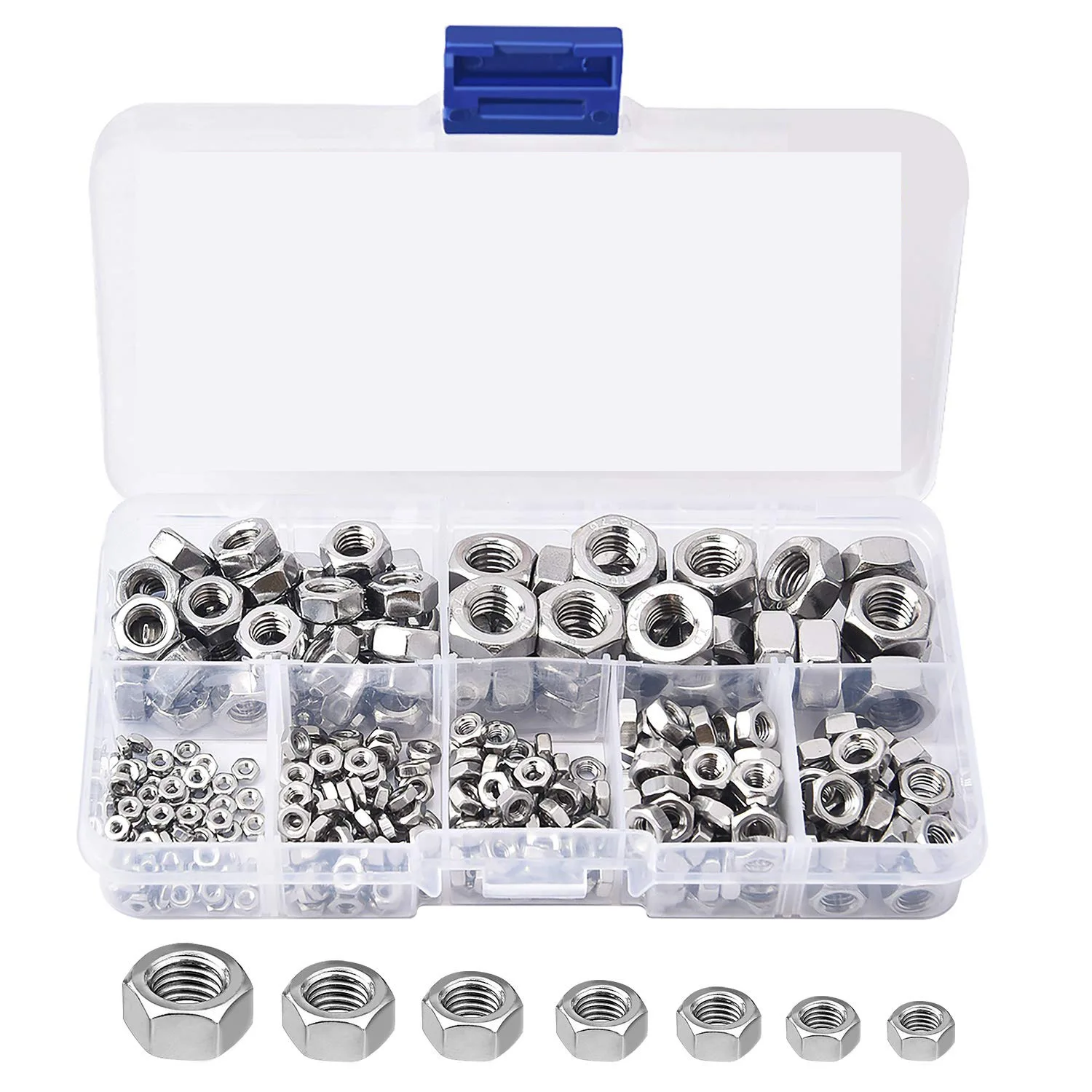 

315PCS Boxed Hexagon Nut Combination Kit 304 Stainless Steel M2-M8 Automotive and Motorcycle Repair External Hexagon Lock Nut