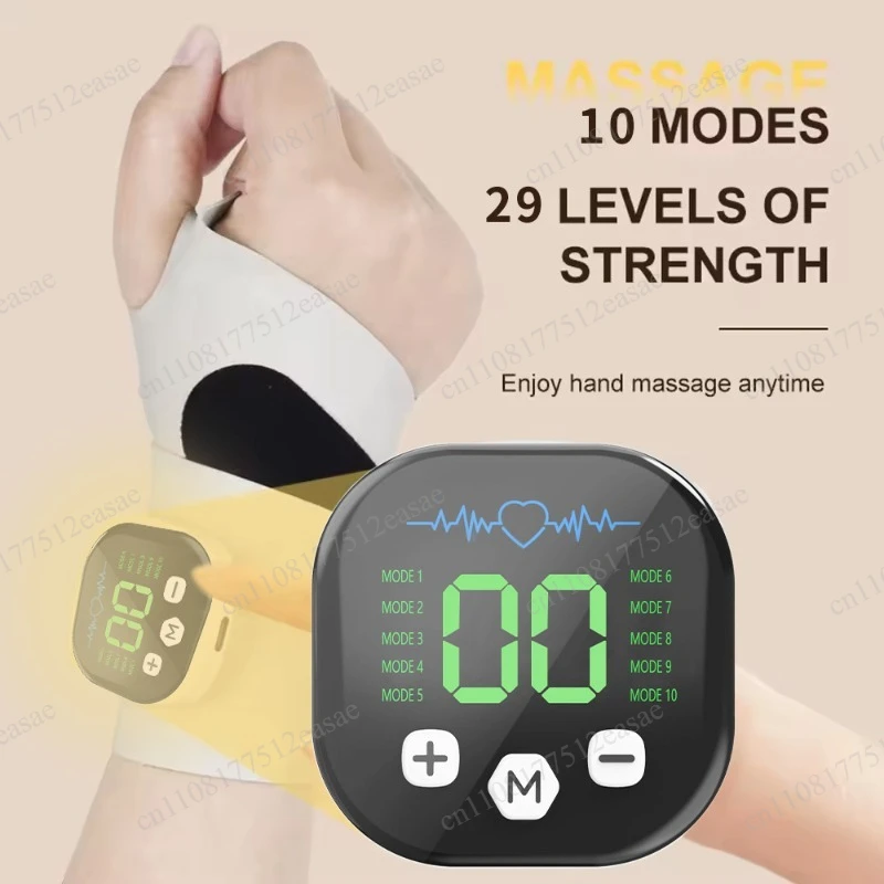 Smart EMS Pulse Wrist Massager, Adjustable Massage Bracelet for Men & Women, Home & Office Use