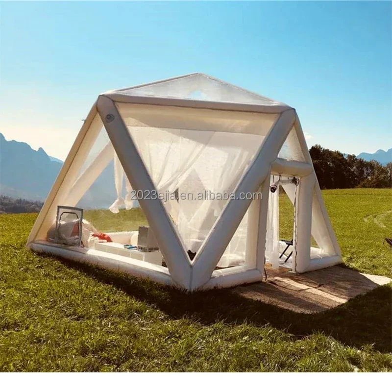 Factory Price 3mx3mx3m Outdoor Camping  Giant Inflatable Clear Triangle Airtight Tent for Holiday Hotel Party