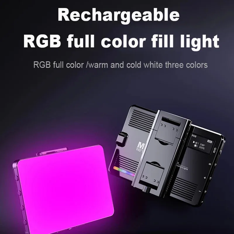 ไฟวิดีโอ LED ANLAIKE 3000-9900K แบบชาร์จไฟได้ แผงไฟแบบนุ่มนวล ชาร์จผ่านพอร์ต Type-C พกพาสะดวก สำหรับการถ่ายภาพและวิดีโอบล็อก