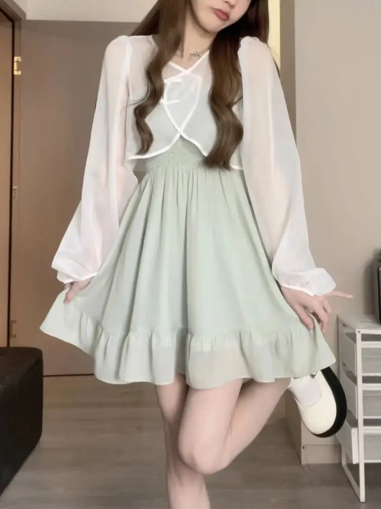 

Укороченные куртки женские нежные летние тонкие винтажные шикарные кавайные одежды универсальная простая новая верхняя одежда на пуговицах в китайском стиле для отдыха