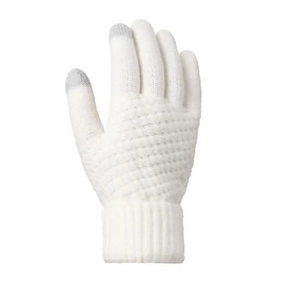 Warm Neck Scarf Glove Combo Winter Hat Scarf Gloves Set Knitted Pom Pom Thermal Touchscreen Mittens Cozy Circle Knit for Men