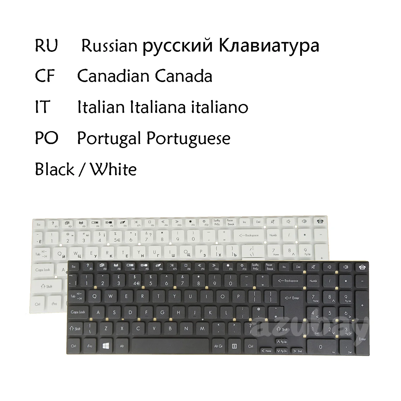 Italian Russian Canadian Portuguese Keyboard For Gateway NV52L NV52L02h NV52L03h NV52L06u NV52L08u NV52L15u NV52L23u NV77H P5WS0