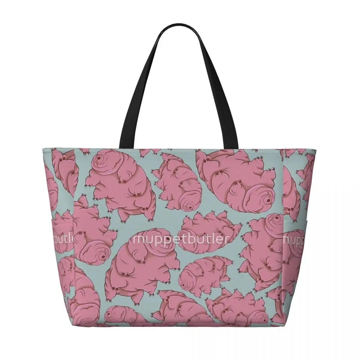 Borsa da viaggio da spiaggia con motivo Tardigrade blu rosa, borsa tote personalità pratica regalo di compleanno modello multi-stile