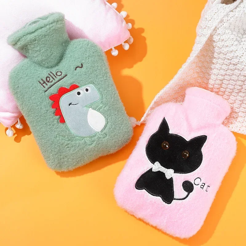 500ml Cute Hot Water Bottle Warm Belly Treasure Cartoon Warmer Filled Mini Explosion-proof Portable Winter Reusable Hand Warmer