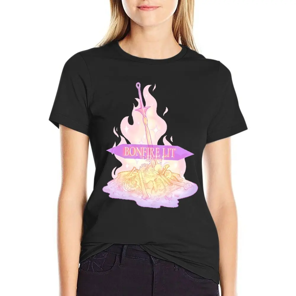 Fresh Pastel Bonfire Lit Darksouls Tshirt Classic T-shirt  Movement Tshirt Top Quality Humor Graphic Travel