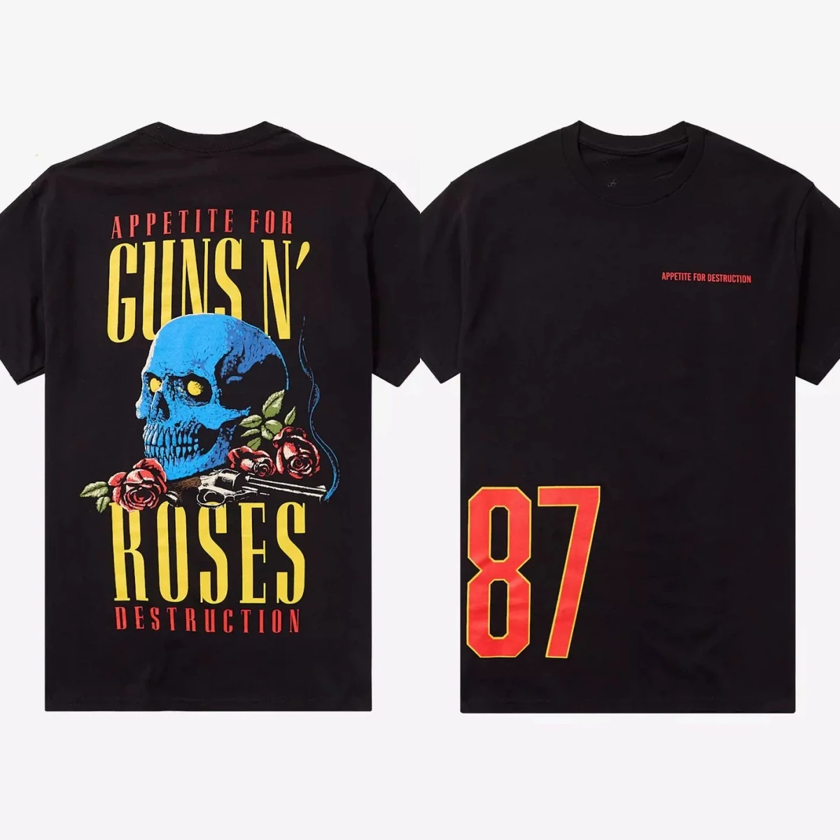 Guns N' Roses Suicide Skull Band T-Shirt Cotton Graphic Tee Men Women Summer Streetwear - view 5