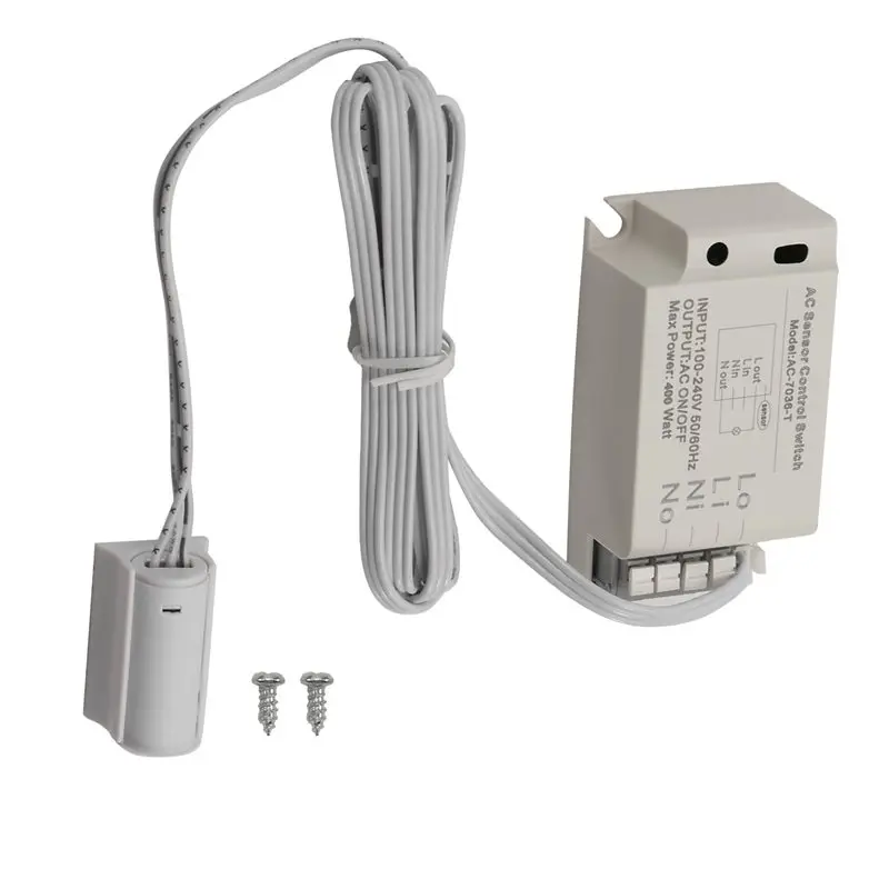 

FEDI-For Home Hallway Wardrobe AC100-240V PIR Motion Detector Human Body Infrared Sensor Switch Light Sensing Control LED