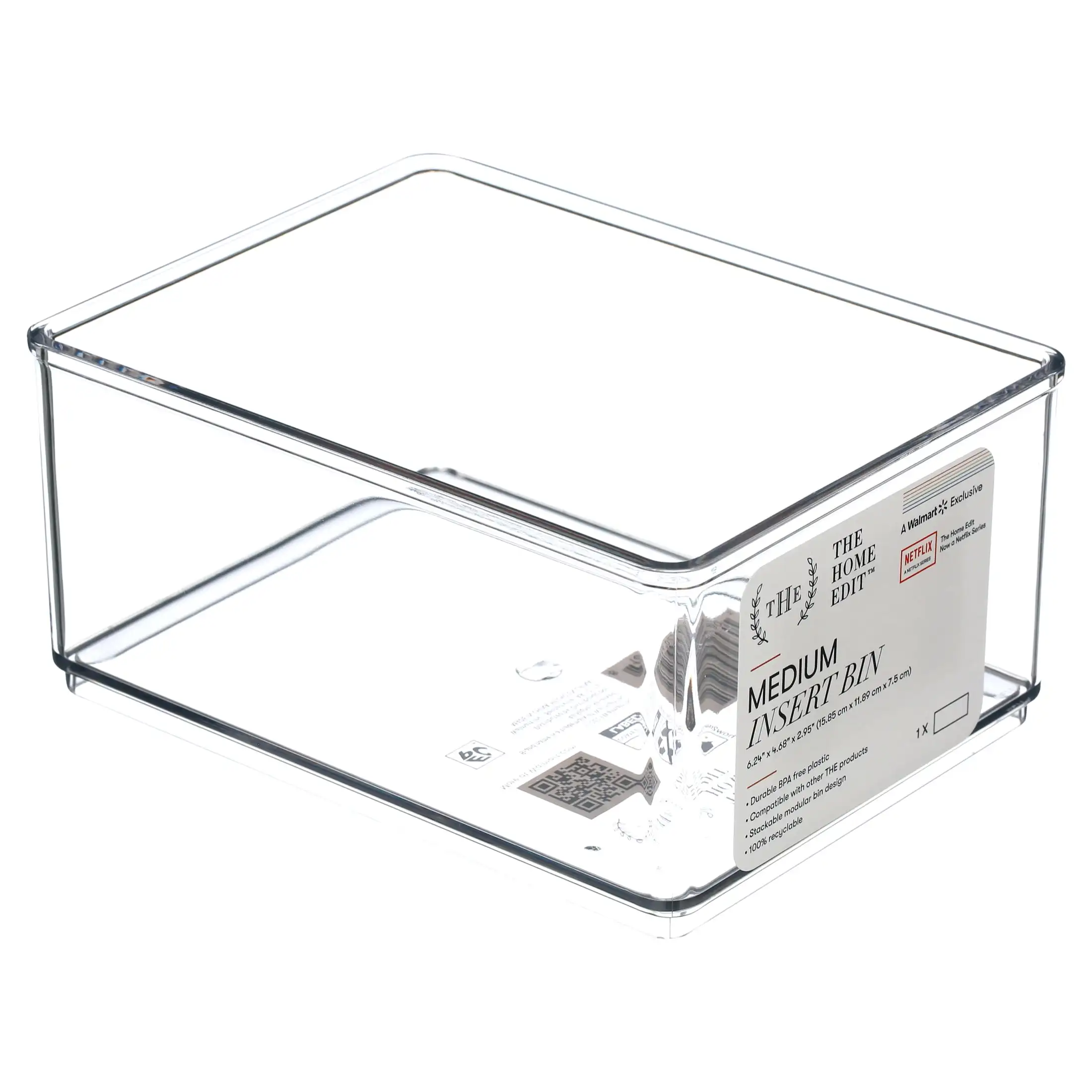 The Home Edit Medium Clear Storage Bin Organizer Insert, 1 Piece, 6.24