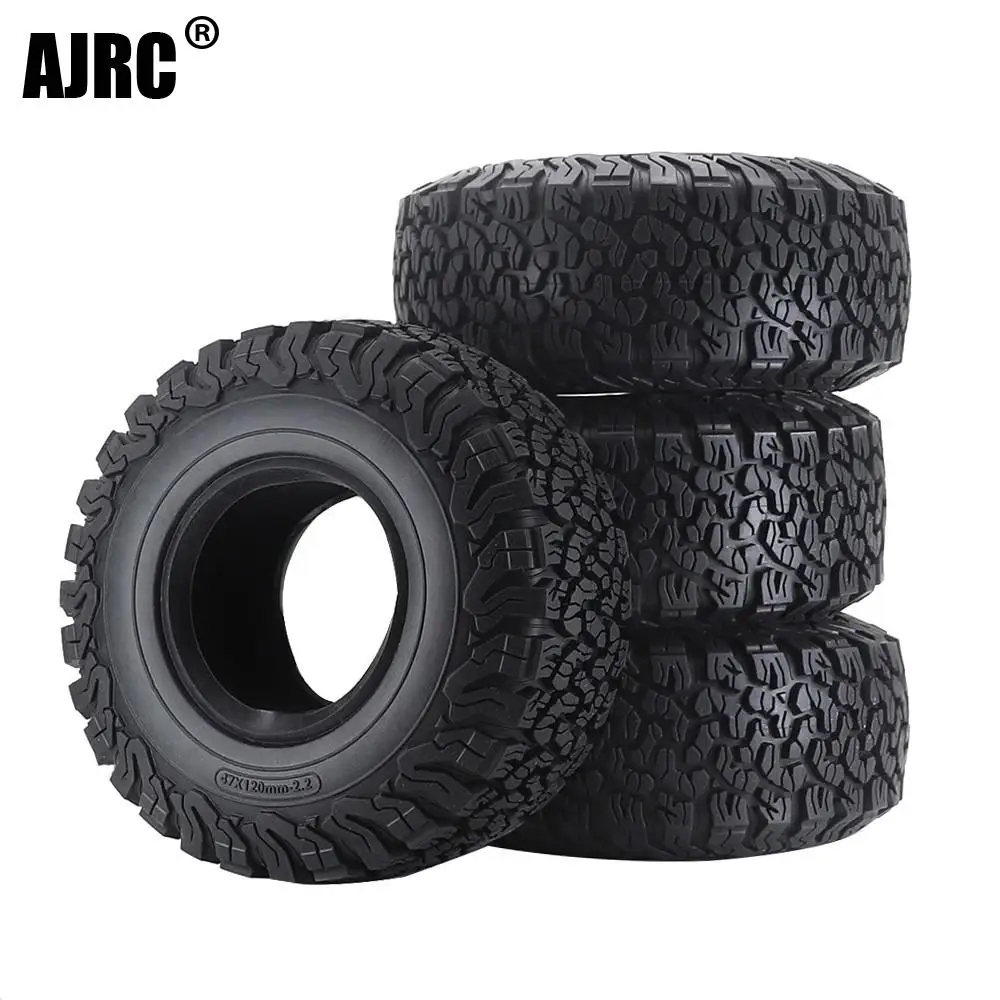 Ajrc 2.2-inch 120mm Rubber Tires For 1/10 Rc Crawler Car Redcat Scx10 Ii Axial 90046 Traxxas Trx4 Trx6 Rc4wd D90 Rgt Tf2 Rc Car