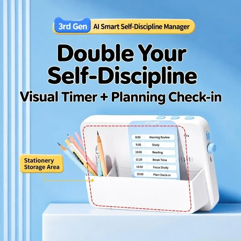 Student Visual Timer Chore Chart with Digital Display and Manual Time Control