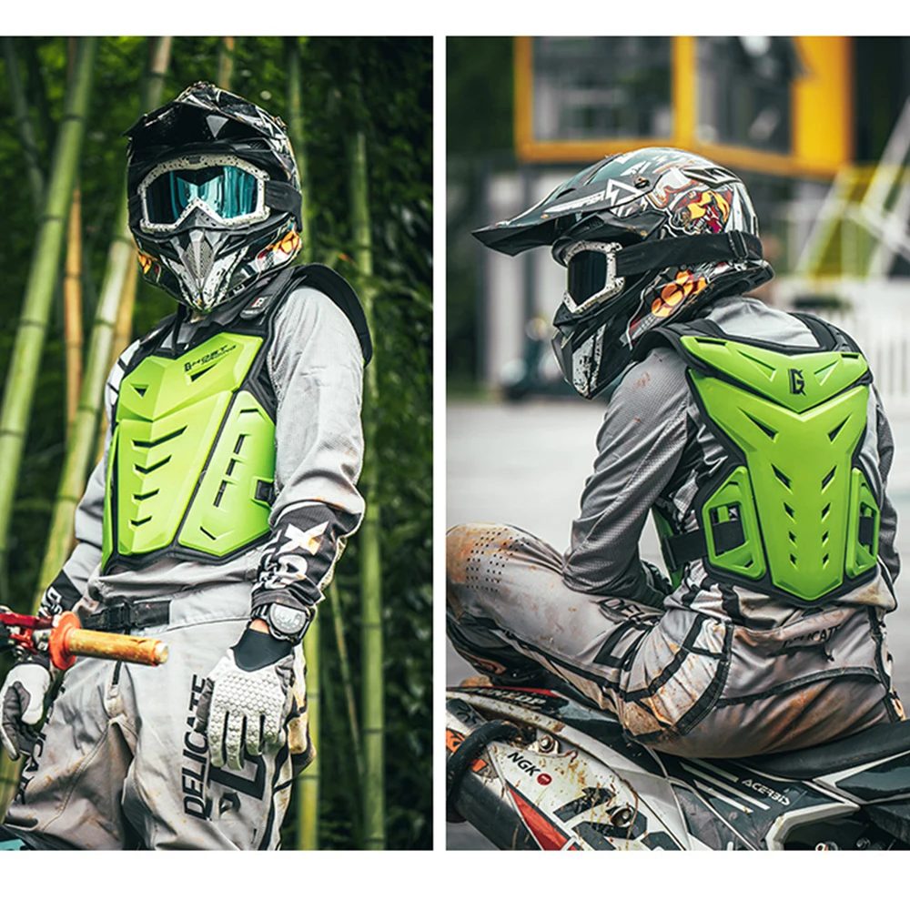 Motocross Body Armor Motorcycle Jacket Motocross Moto Vest Back Chest Protector Off-Road Dirt Bike Protective Gear