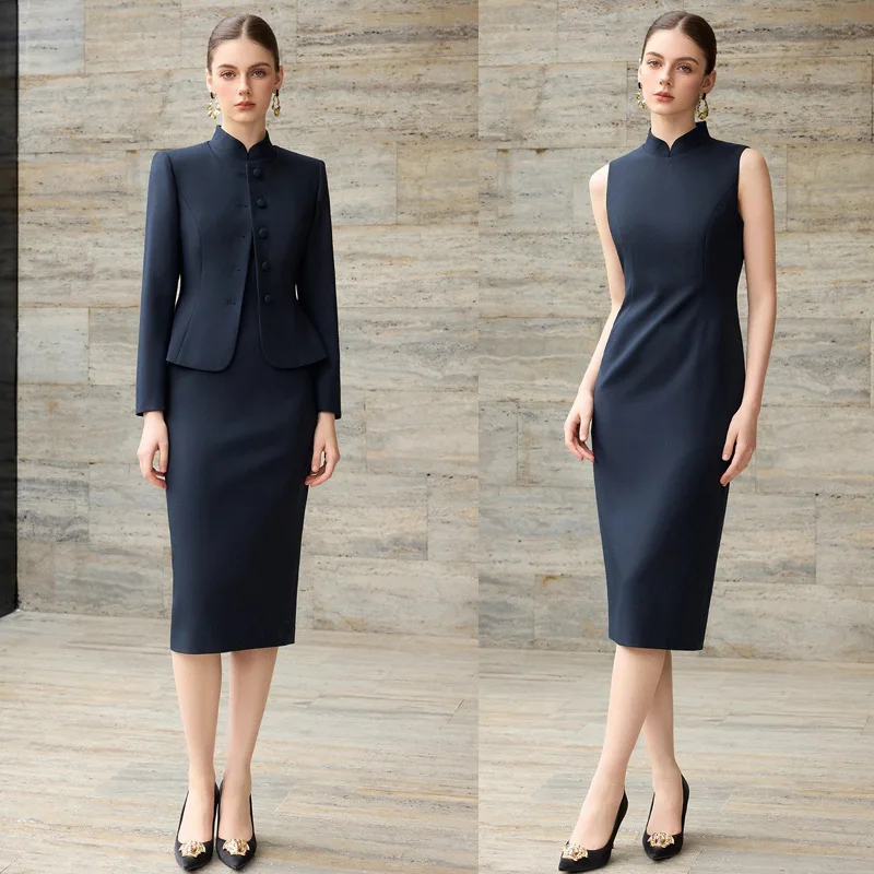 Fashion Suit Women 2026 New New Chinese Suit Coat High Quality Dress 2piece Set