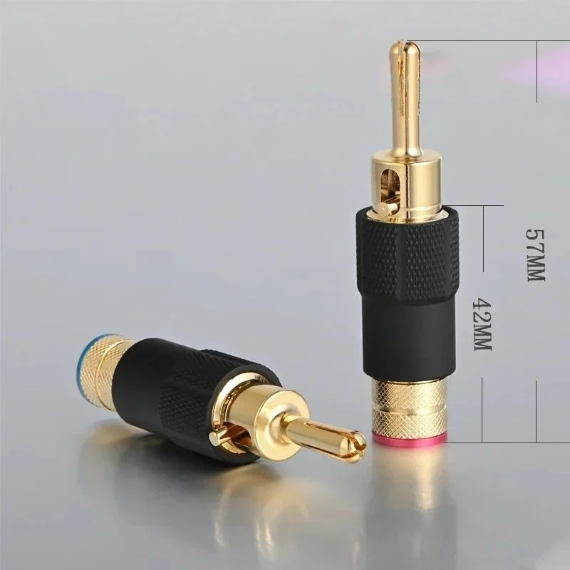 Audiofilski pozłacany wtyk bananowy Samoblokujące złącze kabla głośnikowego Adapter wzmacniacza audio HiFi — zdjęcie produktu 5