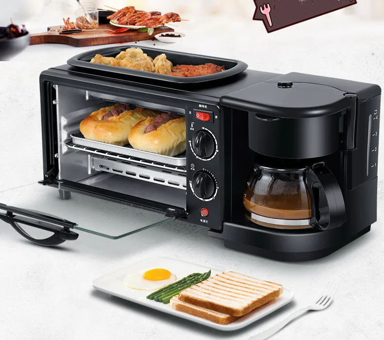 

Home multi-function 3 in 1 breakfast maker oven toaster commercial mini electric oven gift