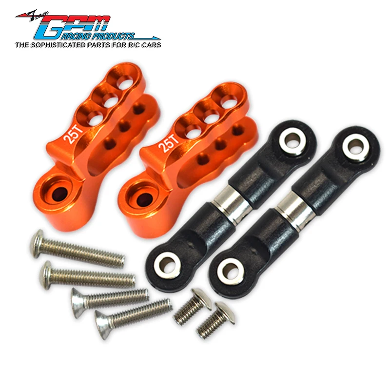 GPM Aluminum Straight-Arm Multi-Position Servo Code + Stainless Steel Adjustable Tie Rods For TRAXXA E-REVO 2.0 86086-4