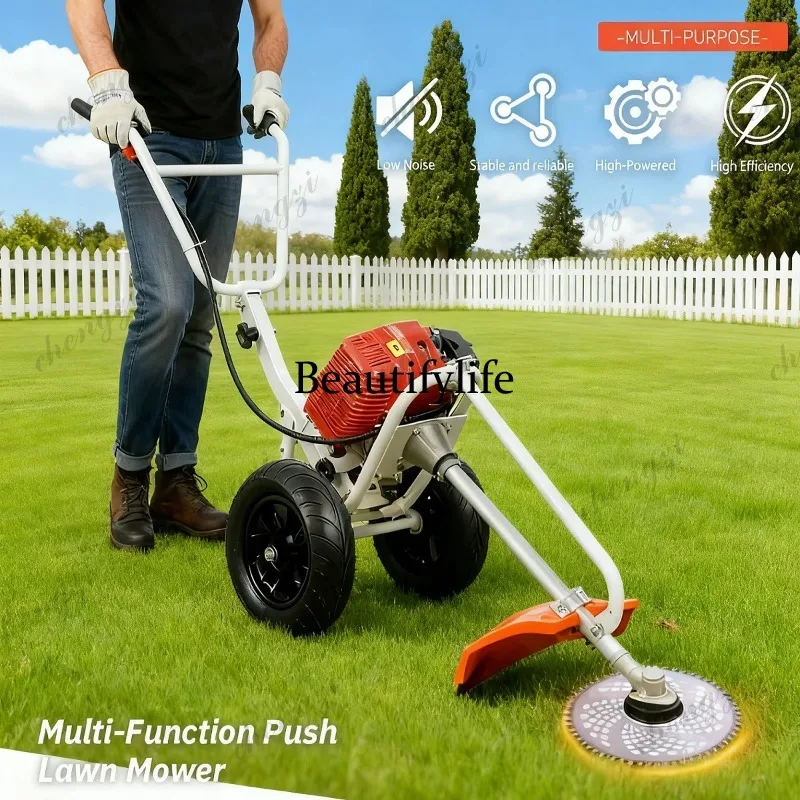 

Lawn Trimmer Self-propelled Grass Cutter Wheeled Lawn Mower Push-type Lawn Cutter Portable Land-Clearing Weeder