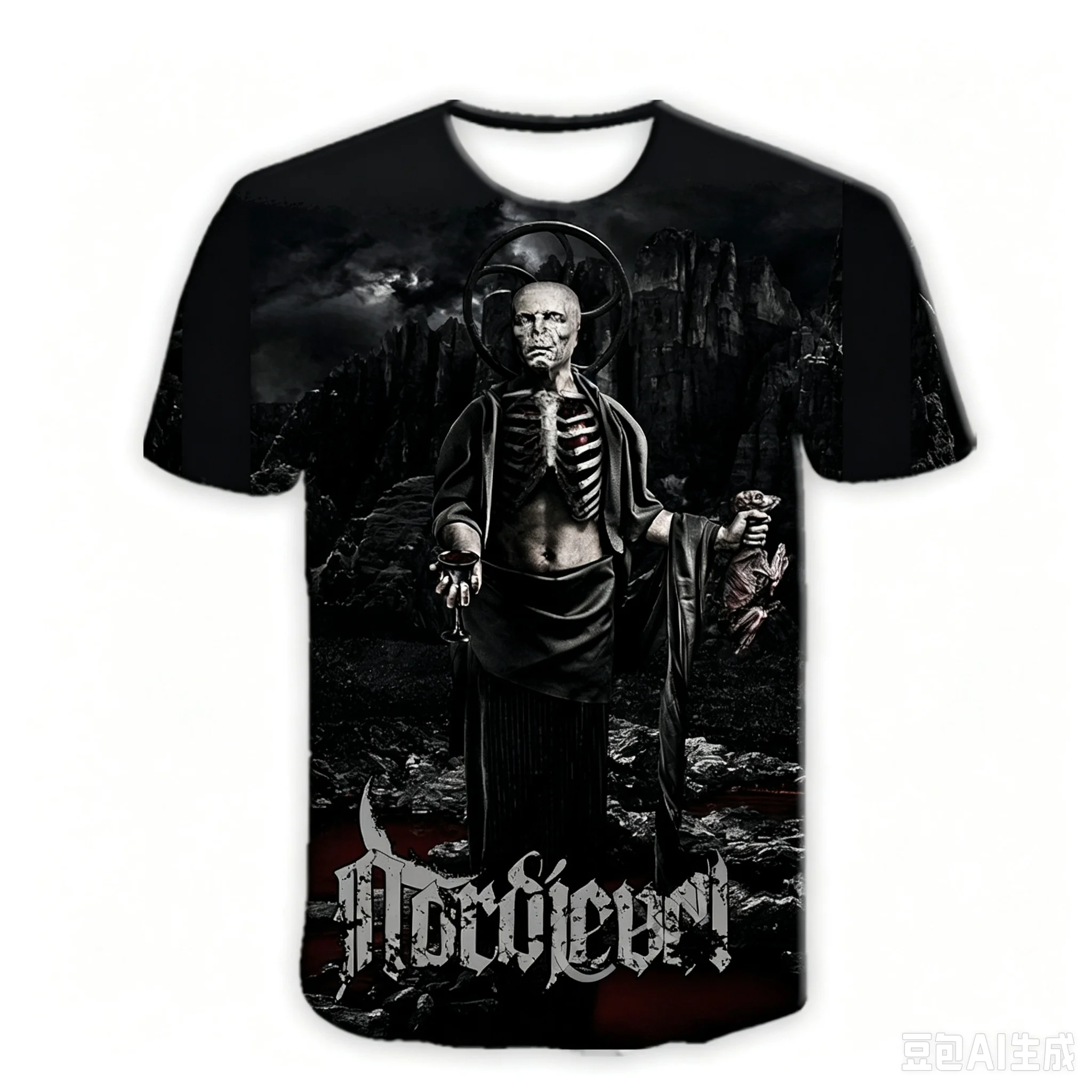 3D Printed Denim Casual Metal Rock T-Shirt Nordjevel Hip-Hop Style Harajuku Style Vintage Shirt Men's and Women's T-Shirt Y2k