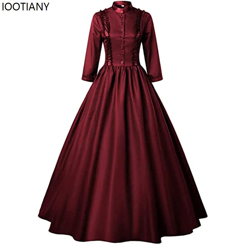 Halloween Palace Retro Aristocratic Cosplay Dress Medieval Victorian Princess Fancy Dress Women Gothic Ball Dress Carnival Suits