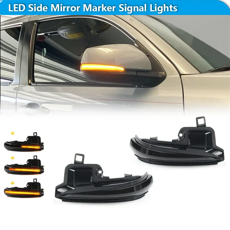 

For Toyota Tacoma RAV4 Alphard Vellfire Highlander For Lexus LM Sequential Amber LED Car Front Side Mirror Turn Signal Lights