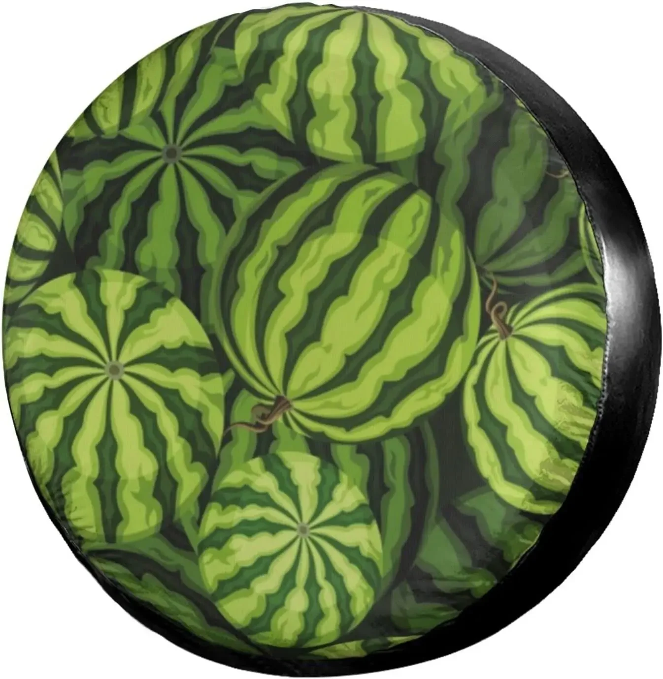 Hipster Green Watermelon Spare Tire Cover Polyester  Sunscreen Waterproof Wheel Covers for Trailer SUV Truck Many Vehicles